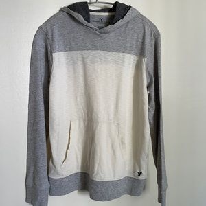 American Eagle hoodie l/sleeve shirt grey white M